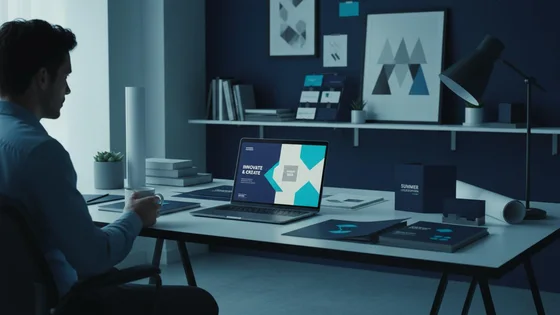 Illustrative marketing workspace