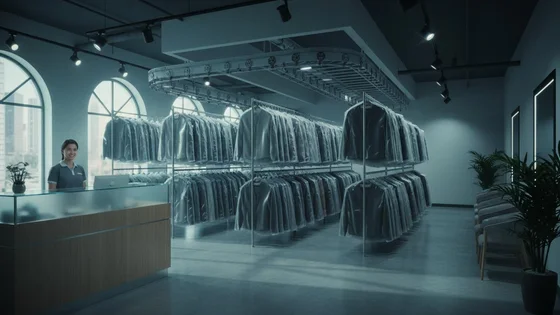 Illustrative garment-care workspace